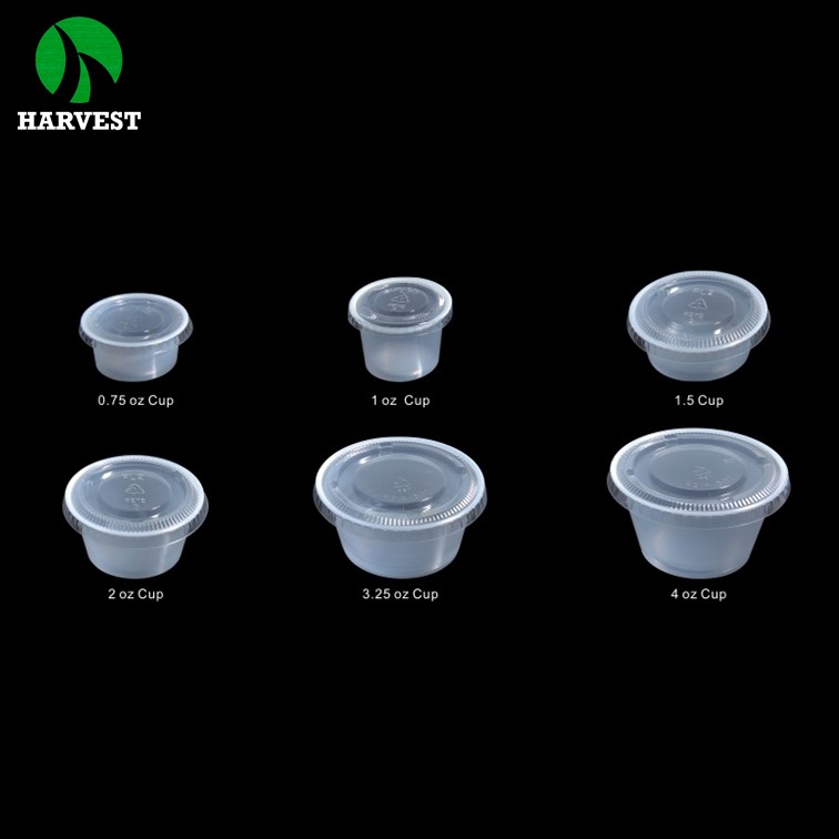 4oz Plastic Portion Sauce Container Cups with Clear Lids Disposable 25-500pcs