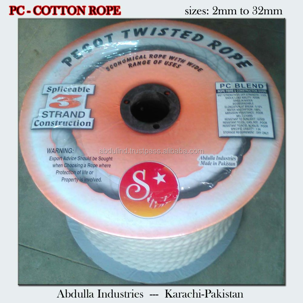 ПК Смешанные PECOT хлопчатобумажной веревки супер качество хлопка Rope Размеры: 2 мм до 32 мм (упаковка: 50 м Катушка упаковка)