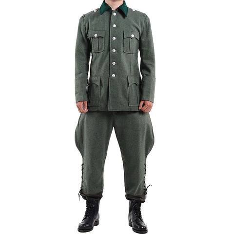 字段灰色军装/军绿色羊毛制服/军事束腰外衣 & 裤