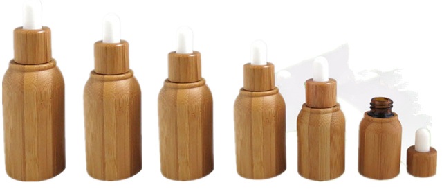 Hot Sale Unique Luxury Bamboo Dropper Bottle  Eyelash Serum Essential Oil Bamboo Bottle With Dropper