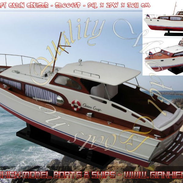 Chris Craft Cabin Cruiser 1956 Wooden Model Boat Wooden