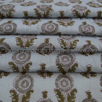 5 ярдов индийская хлопковая ткань ручной работы с принтом