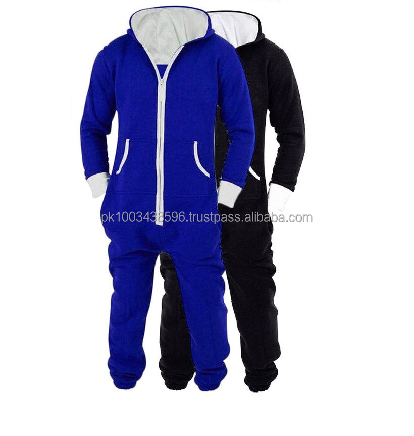 casual plain zipper design sport jumpsuit