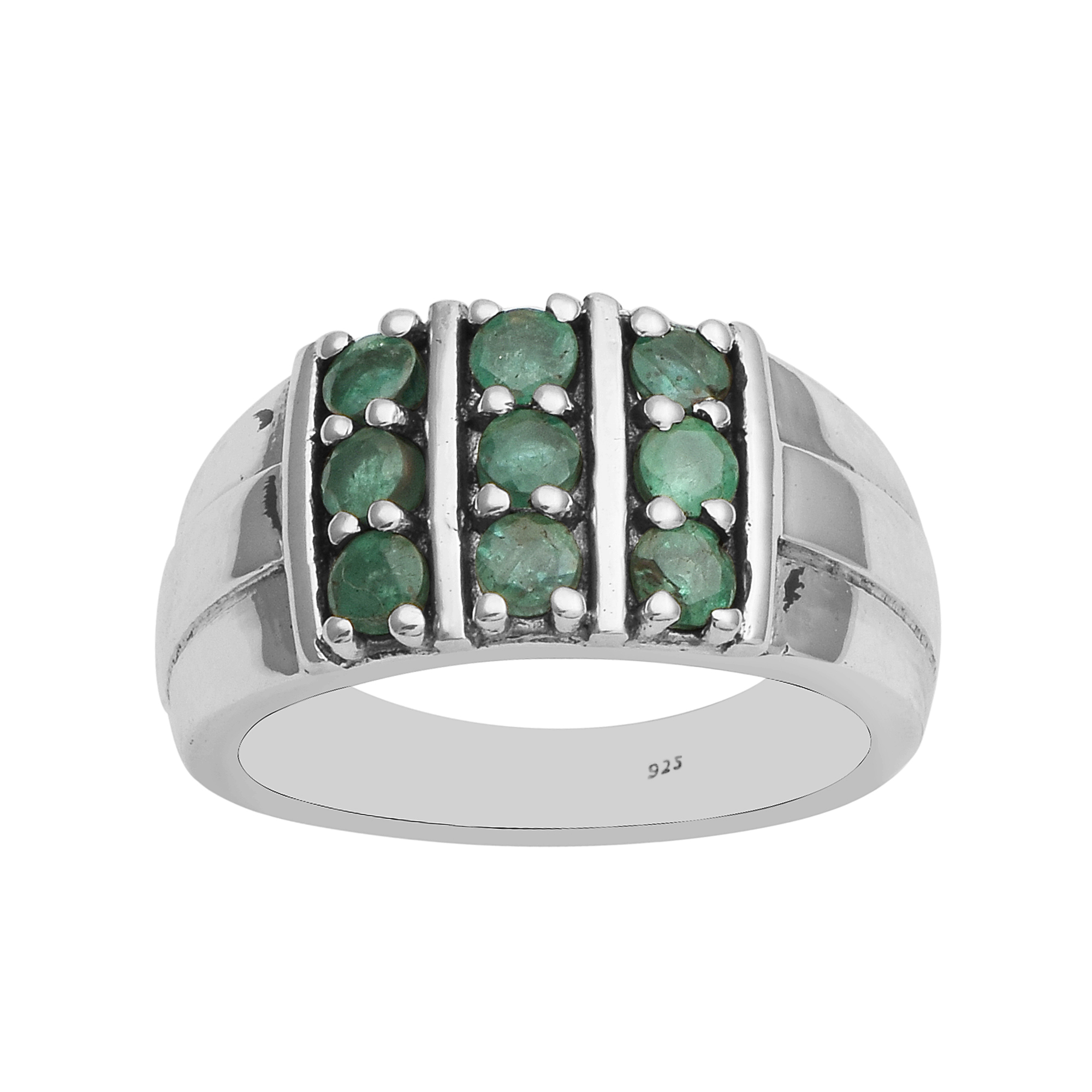 Womens 3x5 Emerald Design Cubic Zirconia Eternity Wedding Band