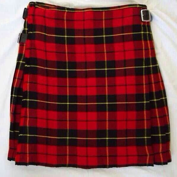SL Hombre híbrido correas de cuero algodón y utilidad Kilt Tartán-Gris Highland