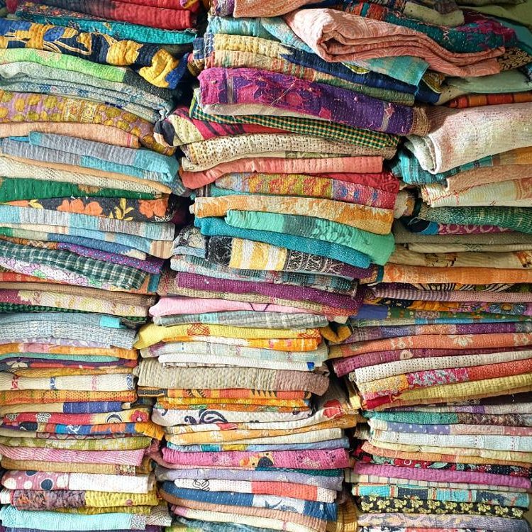 Винтажная хлопковая постельная простыня kantha ручной работы в стиле пэчворк