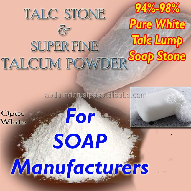 TALCUM POWDER for SOAP Brilliant Optic White, Super Quality for Soap Manufacturer 94%-98% Pure White Talc Lump Soap Stone