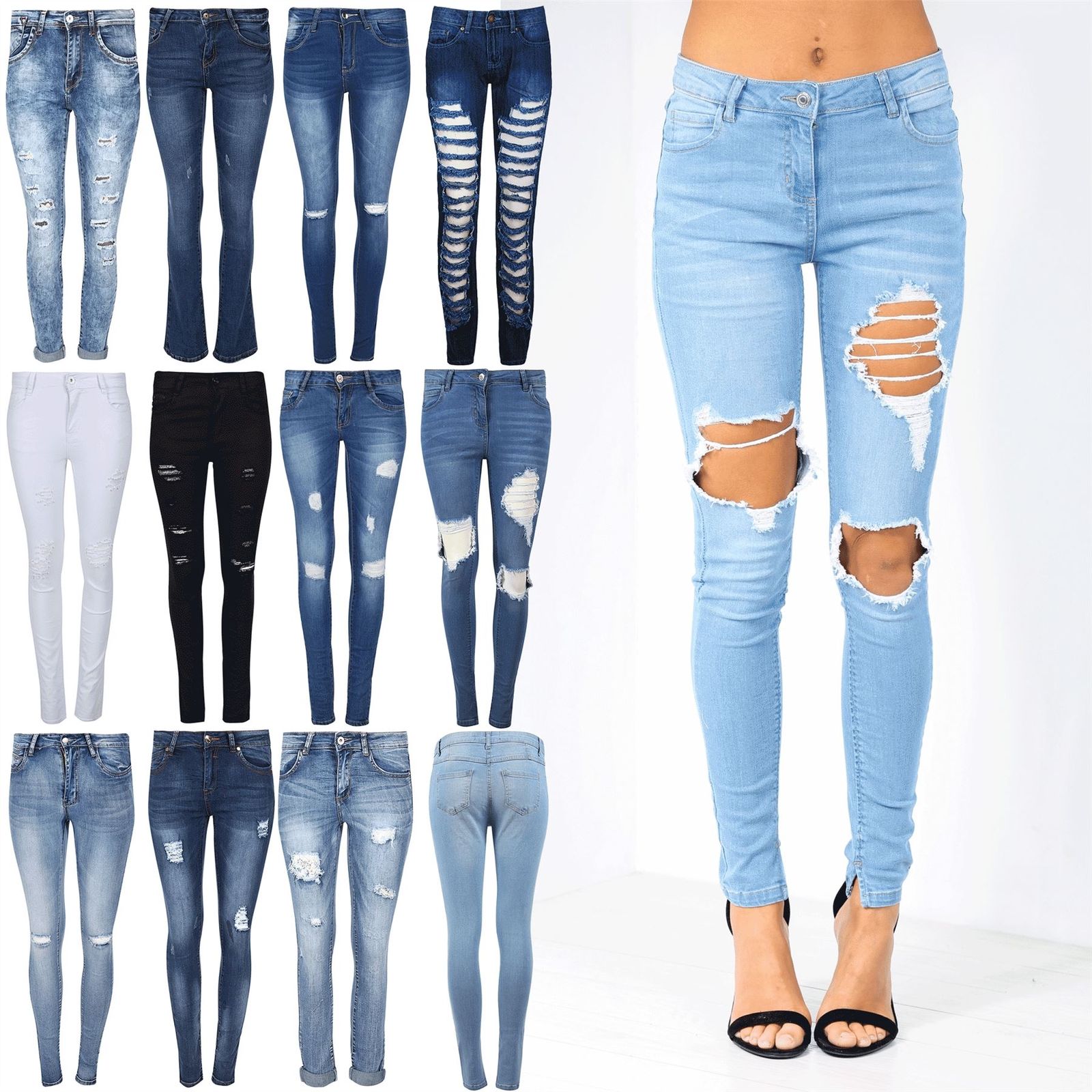 ripped denim jeans ladies