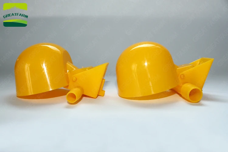 Automatic Quail Chicken Waterer Bowl With Yellow Nipple Farm Drinking Cups