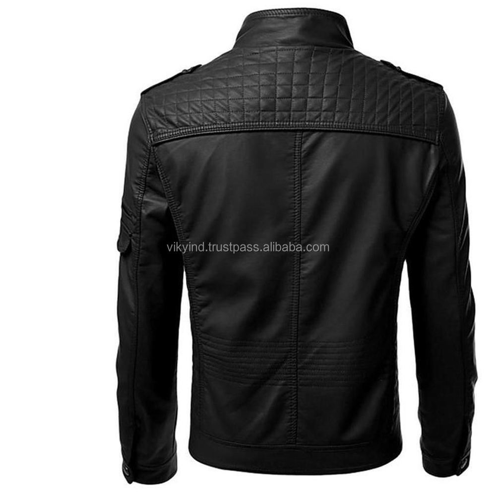 Uomo Vintage Nero Brando " Live To Ride " Goffrato Aquila Pelle Biker Giacca - Foto 7