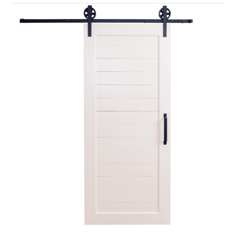 2019 Hot new products wooden sliding  barn door  with carbon steel barn door hardware track kit