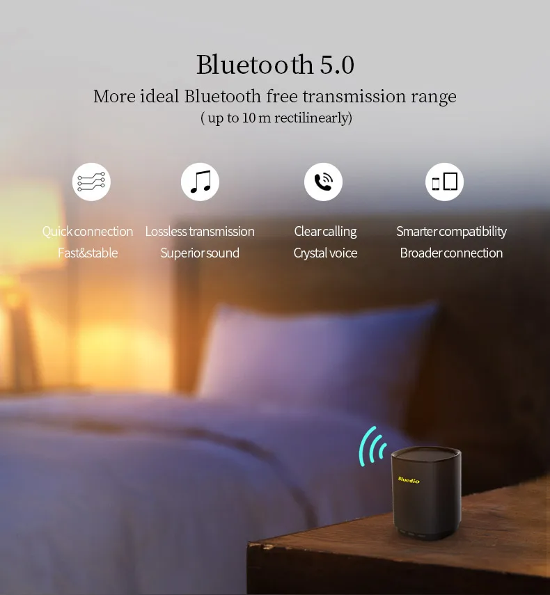 2019 Bluedio TS5 Factory product Blue tooth Speaker Handsfree Wireless Column Sound System 3D Stereo Music Box for iPhone