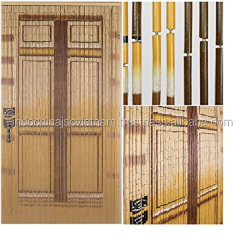 Natural Bamboo Beaded Door Curtains Vietnam Bamboo Painted Door
