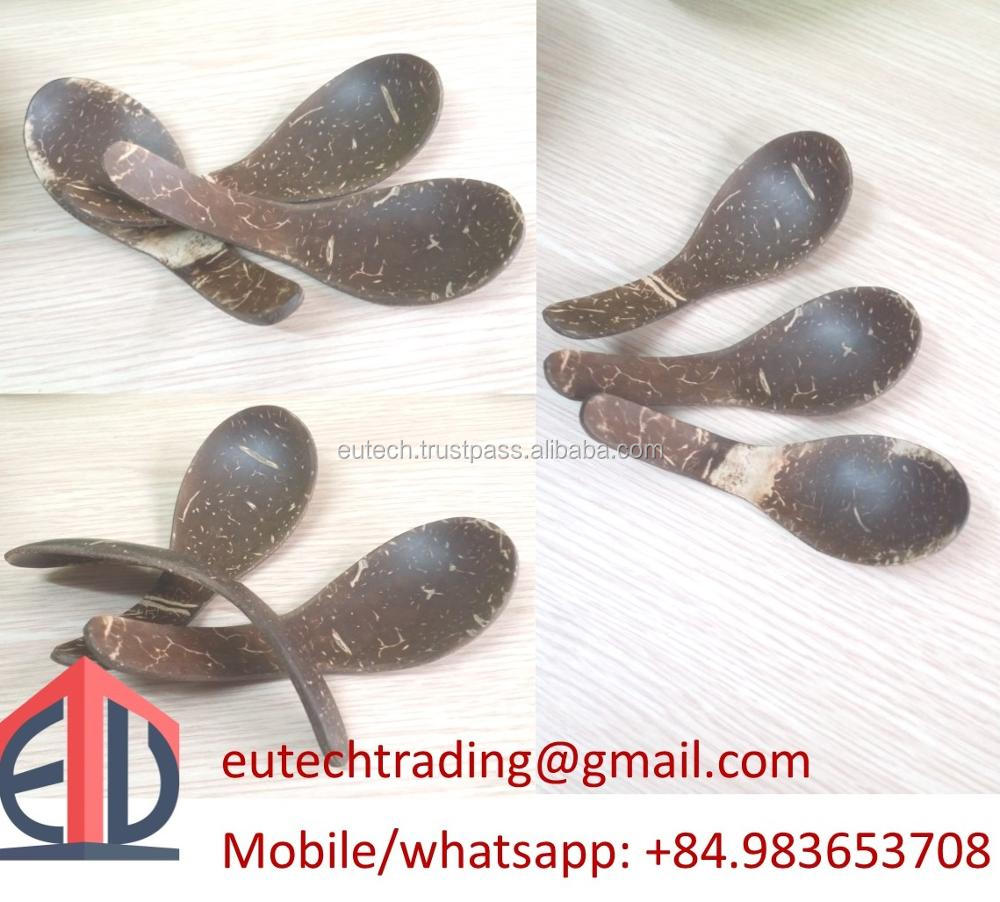 Vietnam coconut shell spoon with engraving logo