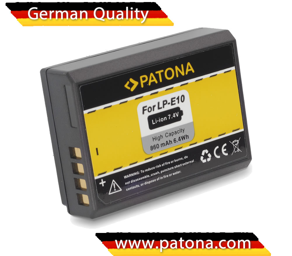 Batteria PATONA lp-e10 860 mAh