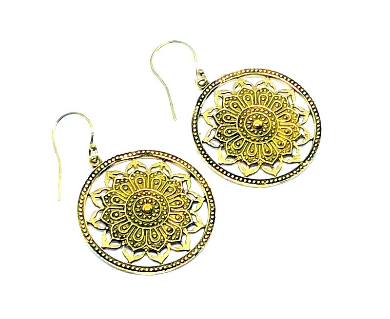 印第安部落耳环波西米亚首饰黄铜箍耳环 - buy brass tribal earring
