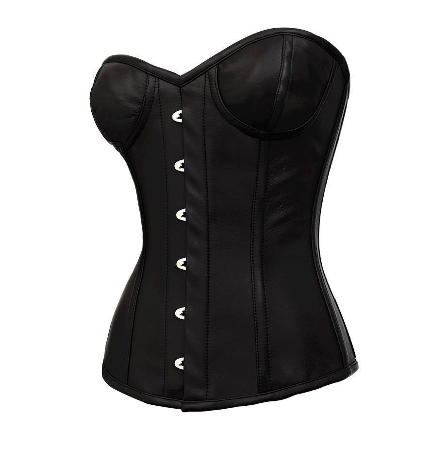 Waspie Cincher Shaper Taillen Steel Boned Waistbust Soft White Leather Corset