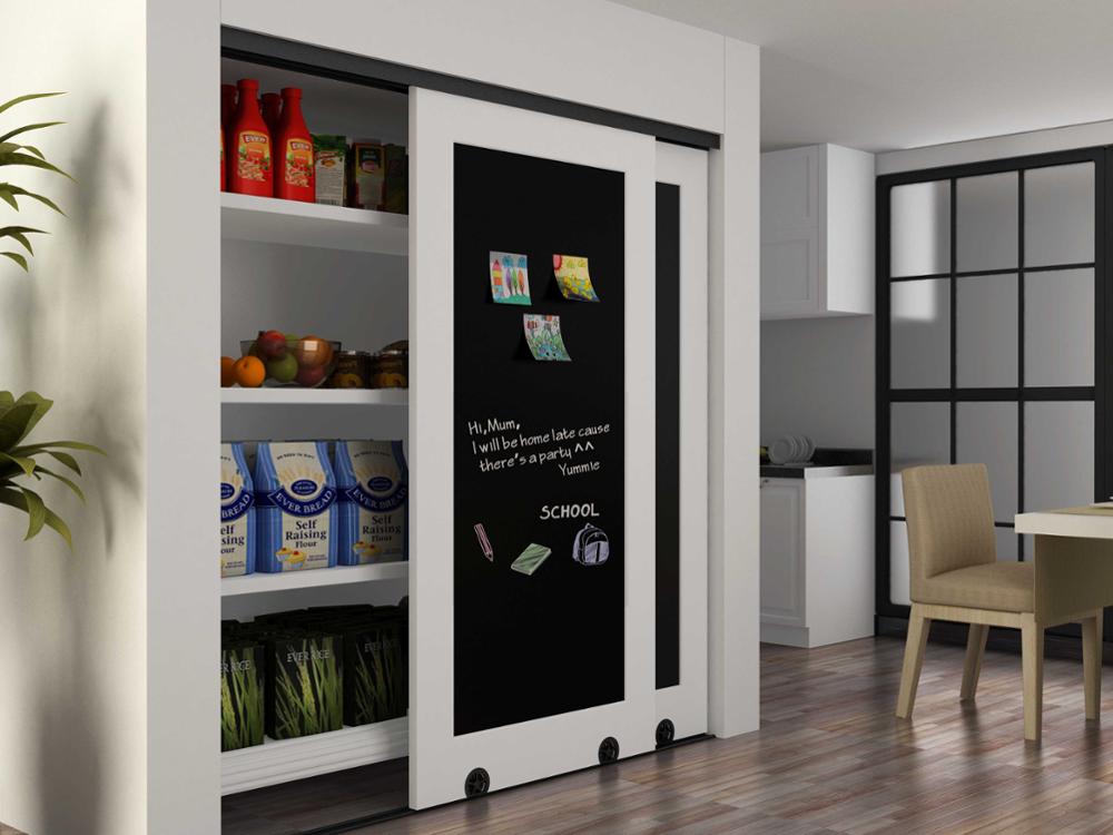 Chalkboard sliding barn door Double bypass sliding door for closet