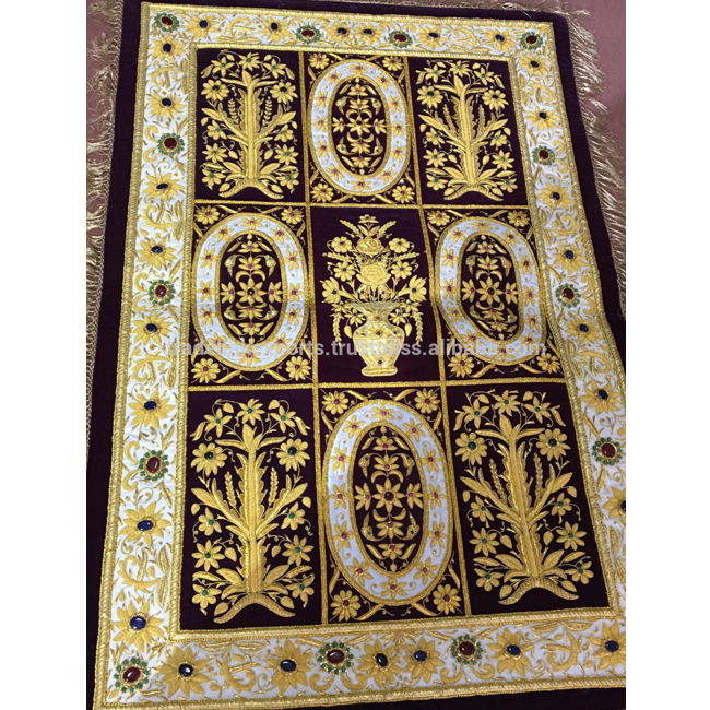 100% ручной работы Зари вышитые драгоценный камень ковер