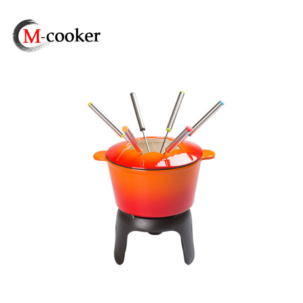 Set Schokoladenk/äse Dessert Fondue Topf Gabeln K/üchenwerkzeug Geschirr Gabeln Edelstahl-6pcs