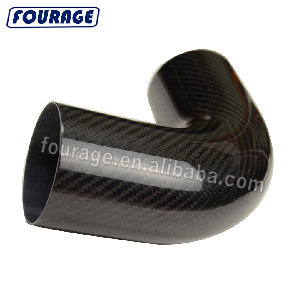 Высокая прочность полная отделка 90 градусов Настоящее углеродное волокно изогнутые трубы соединители
