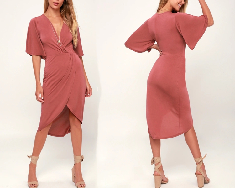 Платья Миди С V Образным Вырезом фото 20