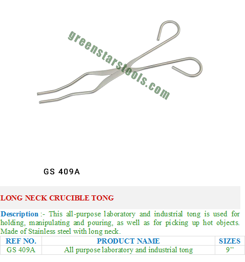10 Best Quality Stainless G.S Crucible Tongs