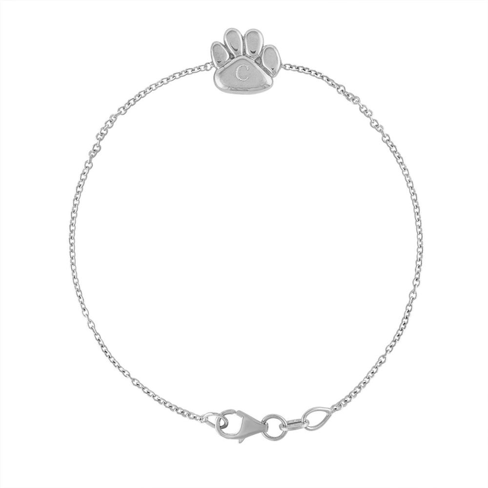 Huilin Jewelry Silver Forever Love Heart Blue Enamel Puppy Paw Charm Wheat Chain Bracelet