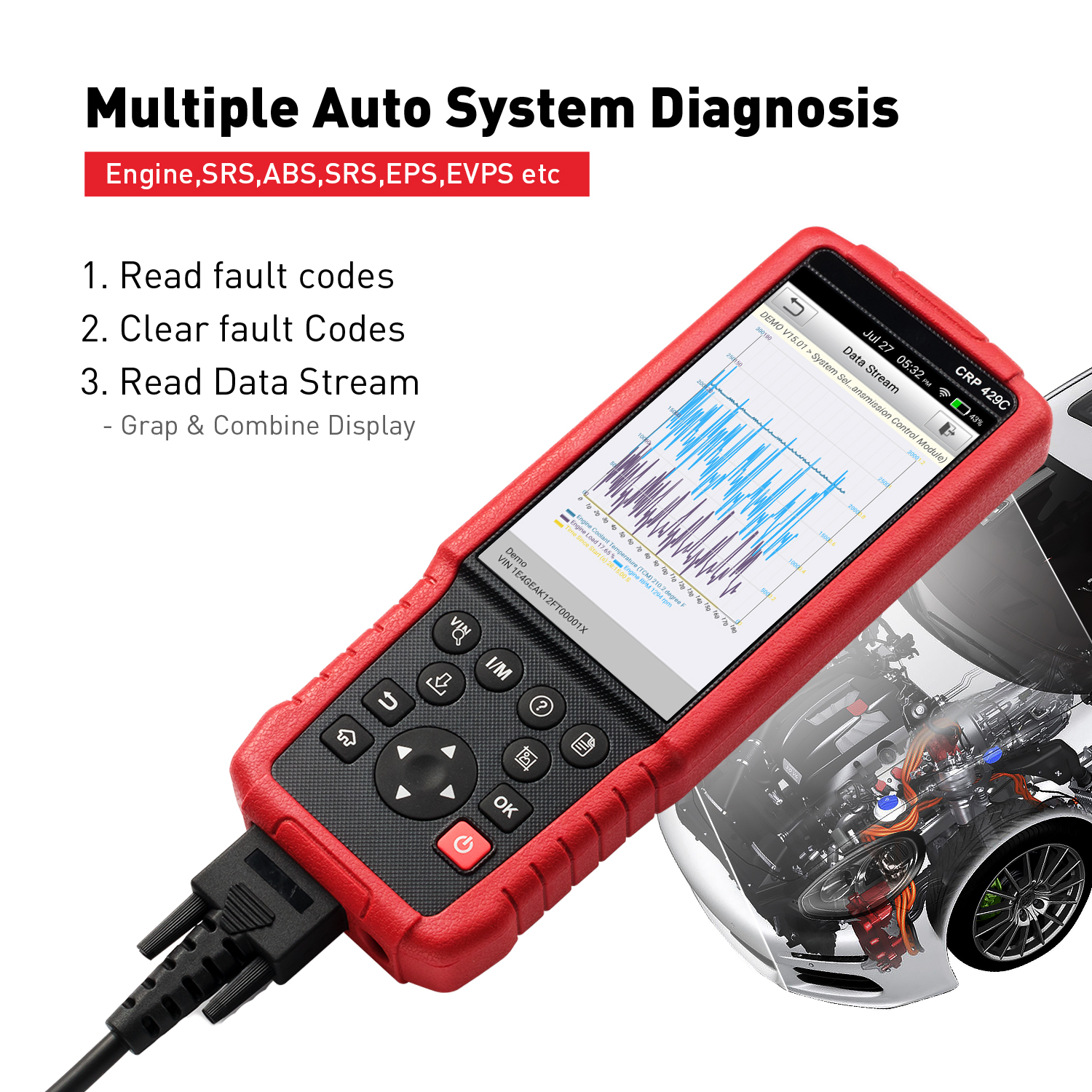 New Launch X431 CRP429C 4 Systems OBDII Code Reader obd2 Auto Diagnostic Tool CRP429 C CRP 429C Auto Scanner better than CRP129