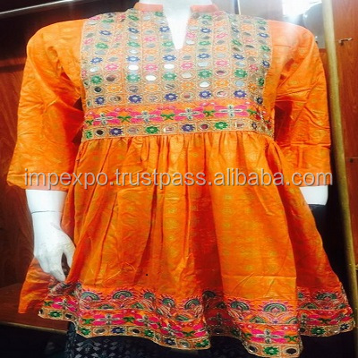 mirror work frock design