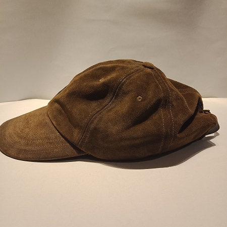 brown leather skull cap