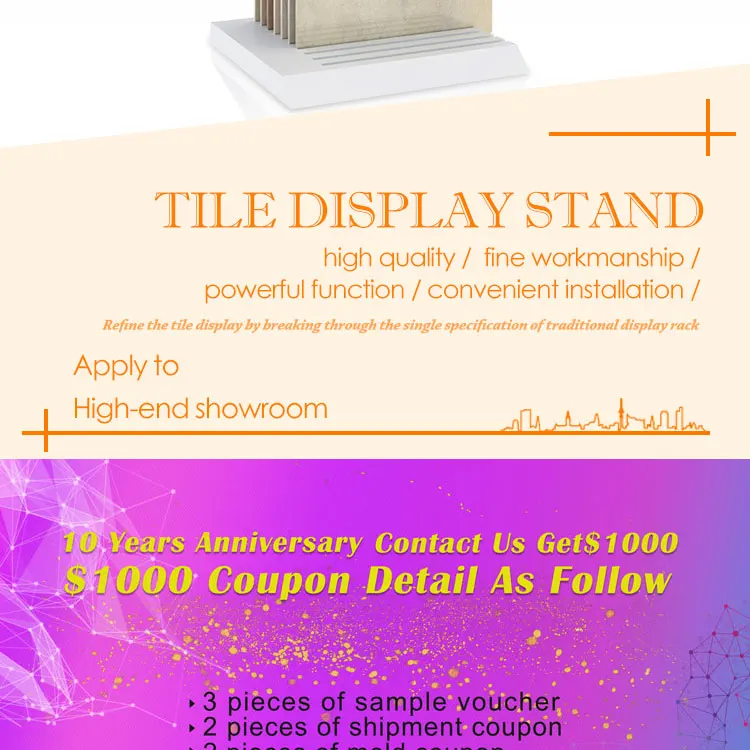 High quality ceramic display rack counter countertop display table rack stand metal tile display rack stand holder table