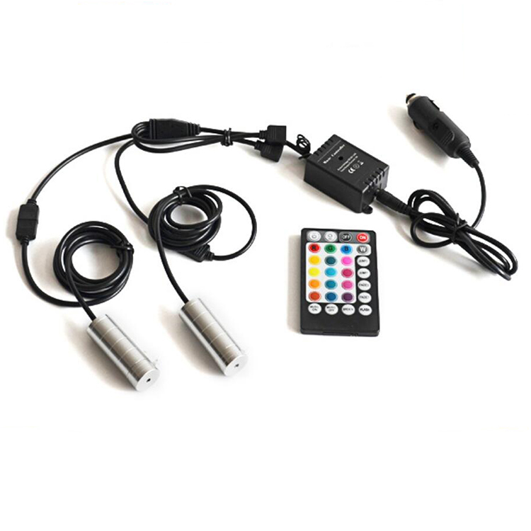 Телефонное приложение Bluetooth и пульт дистанционного управления, многоцветный светодиодный Встроенный боковой светящийся волоконно-оптический светильник с 4 осветителями