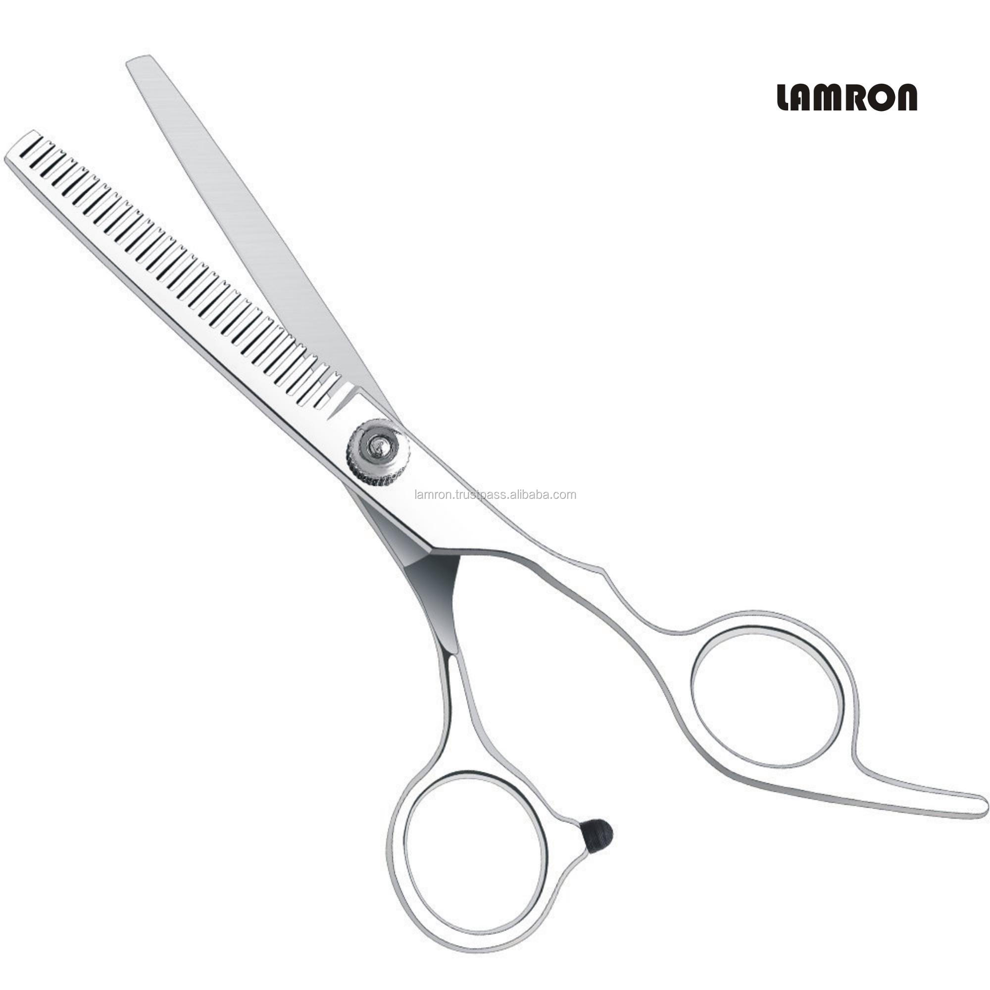 专业牙齿头发稀疏剪刀6.5 "哑光黑色理发剪与定制标签