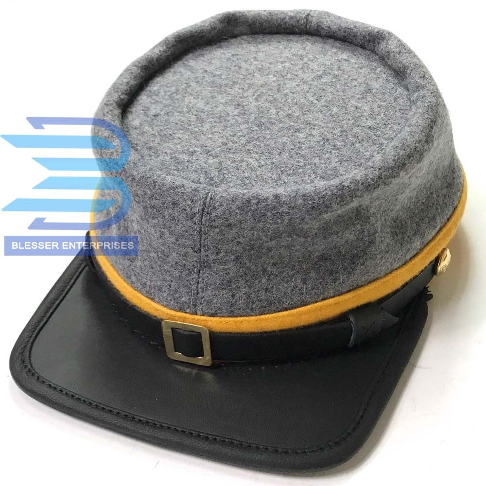 US Civil War Union Artillery Leather Peak Kepi