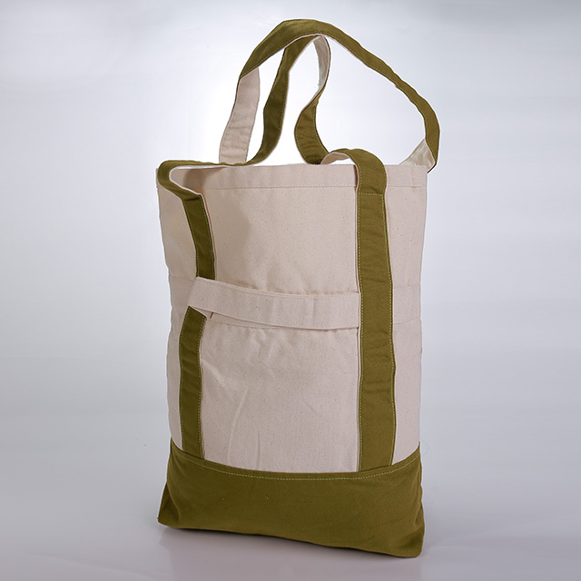 Thin fabric black canvas shopping bag
