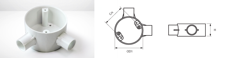 PVC TWO- WAY JUNCTION BOX