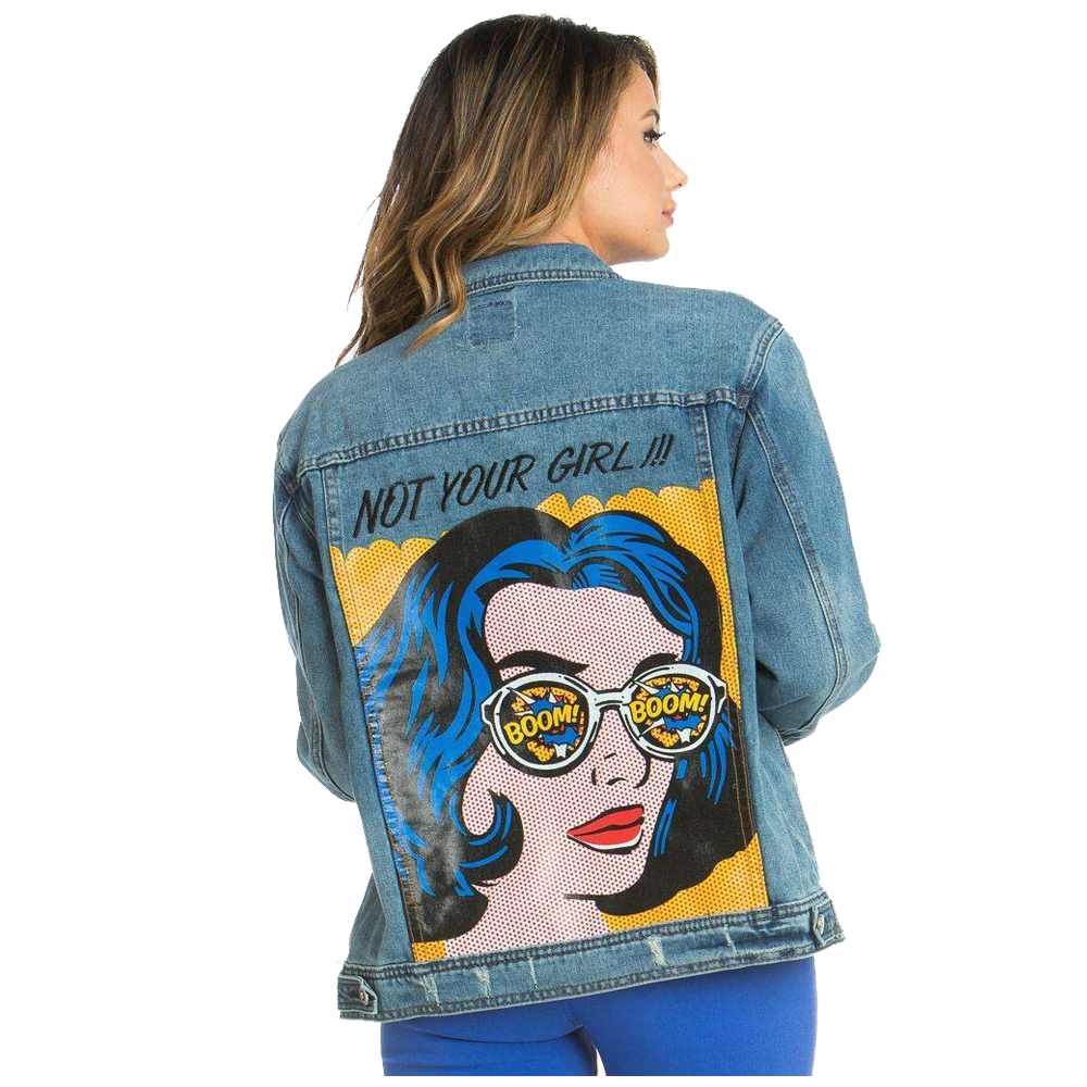 not your girl denim jacket
