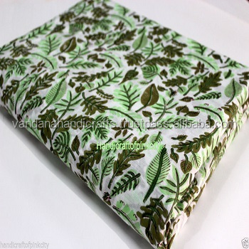 5 ярдов набивной ткани, хлопок цветочный принт ручной блок печати ткани