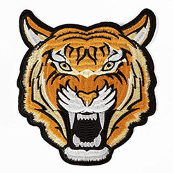 Tiger Shape Custom embroidery patches