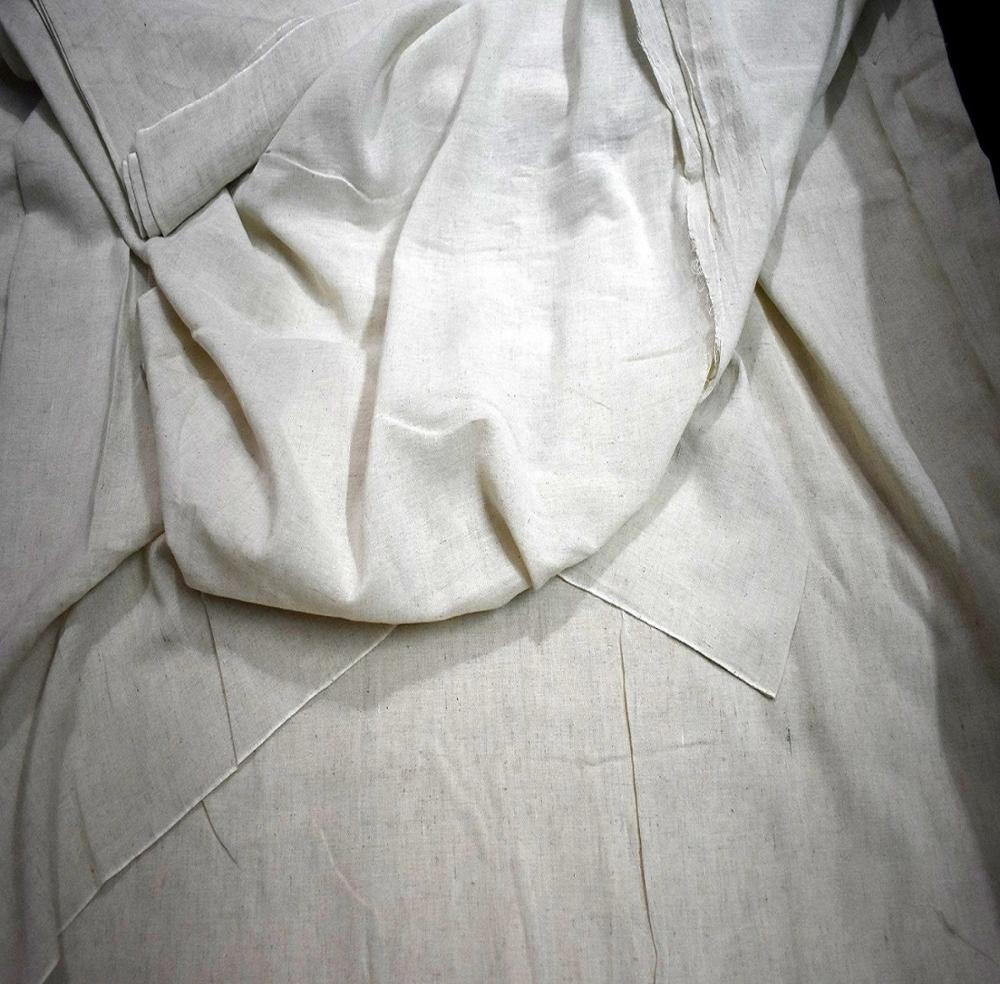 Хлопчатобумажная смешанная ткань для платьев натурального цвета