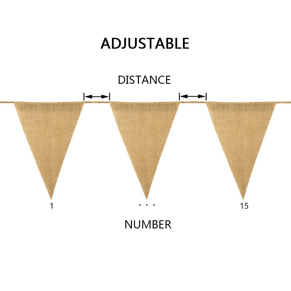 High Quality Natural Jute Decoration Hanging Flag Banner For