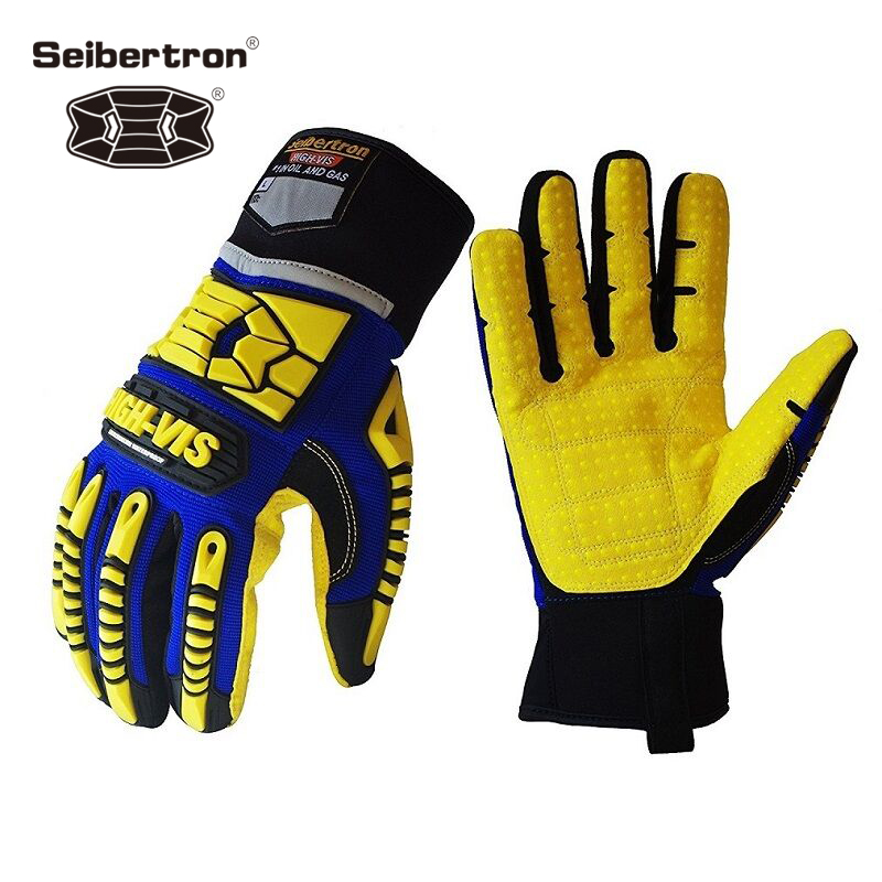 Seibertron HIGH-VIS SDXC5 Mechanics Cut5 Impact Cut Puncture Resistant Gloves Oil and Gas//Oilfield Safety Gloves CE EN388 4543 XXL