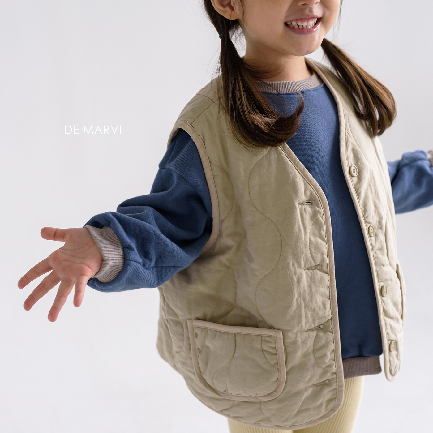 DE MARVI натуральный стеганый жилет для девочек и мальчиков, детский жилет, одежда высокого качества, оптовая продажа, Сделано в Корее