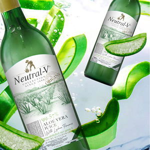 healthy, nutritious raspberry flavor aloe vera juice fresh from