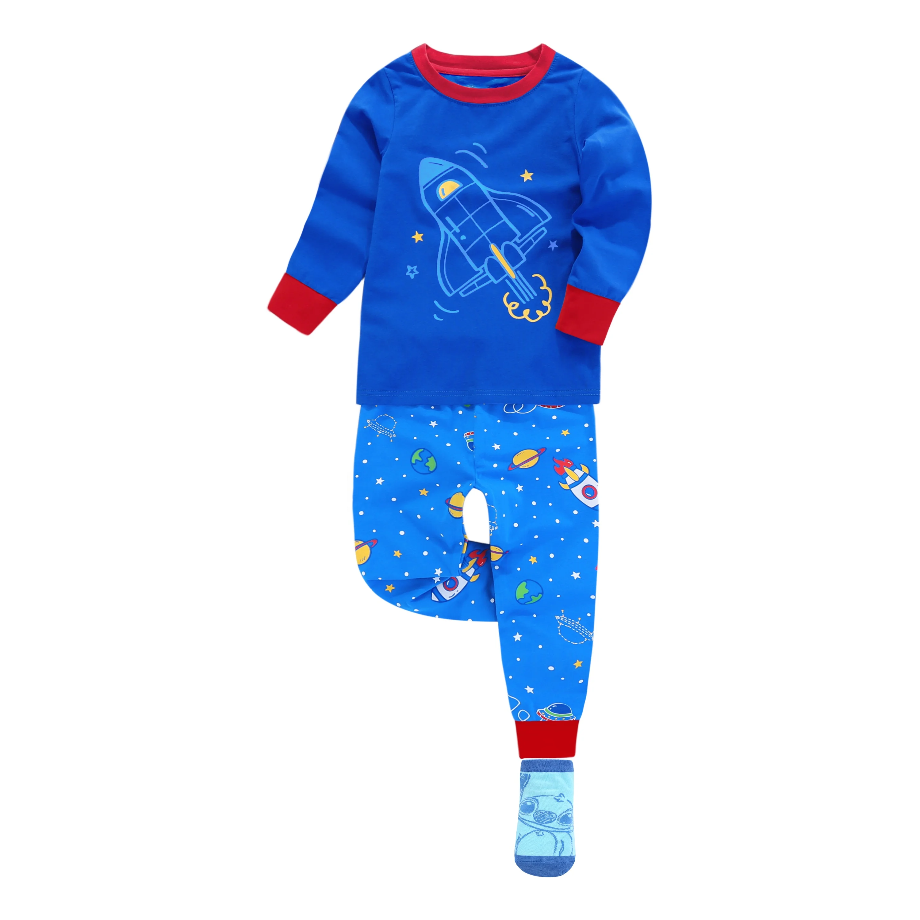 Оптовая продажа, Хлопковая пижама, светящаяся в темноте детская пижама, пижама, оригинальная фабричная Пижама для девочек и мальчиков, Детская Пижама