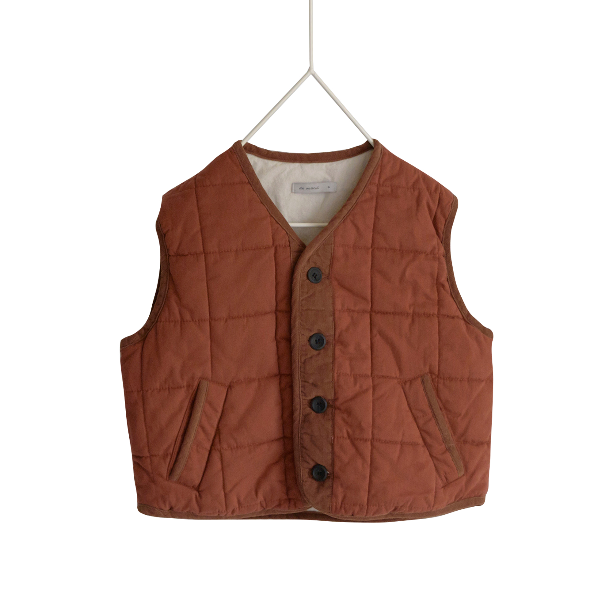 DE MARVI для мальчиков и девочек, стеганый жилет на пуговицах для детей; Детская одежда; Осенние платья Модная одежда от производителя, оптовая продажа, Сделано в Корее