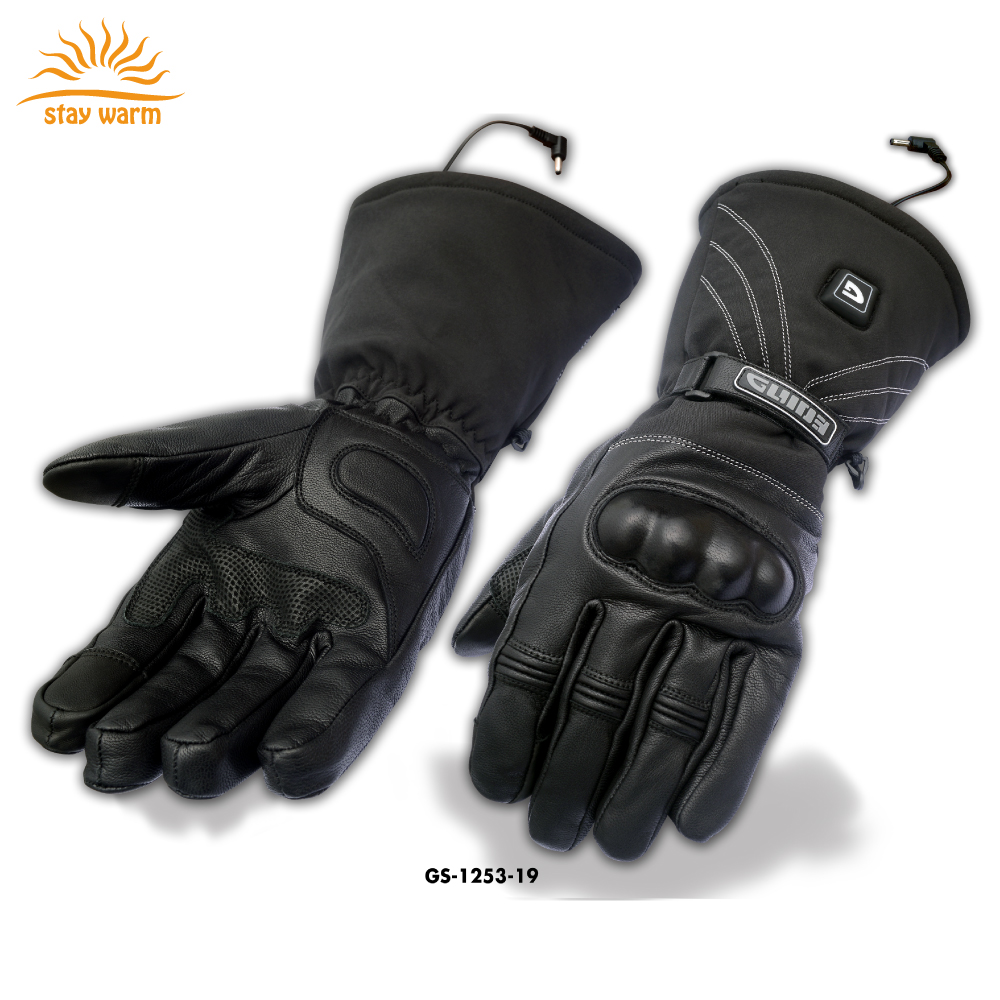 Зимние теплые перчатки с перезаряжаемой электрической батареей и подогревом для мотоцикла на открытом воздухе