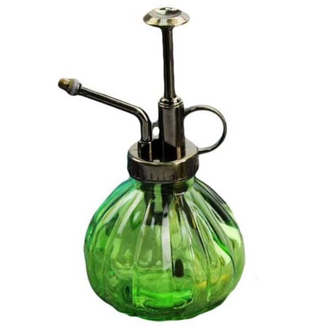 Lchen Plant Mister Vintage Style Decorative Glass Bottle with Top Pump Blue