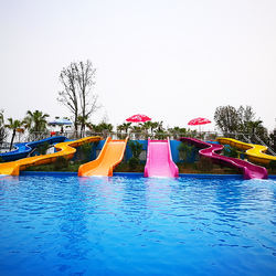 Backyard fiberglass water slide outdoor aqua park hill slide for kids water park equipment